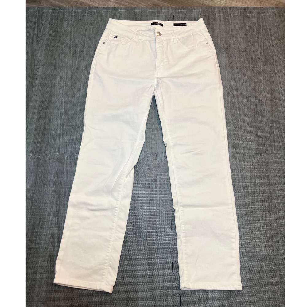 Curve Appeal Off-Duty Straight White Jeans Womens Size 8 Stretch Denim Pants
